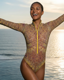 ELDORADO / ZIPPER SWIMSUIT WITH SLEEVES / shape-wear