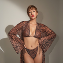 Triangle Top & Tie-Side Bikini / Sample SALE / Cheetah