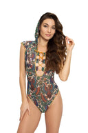 ALKONOST / SWIMSUIT WITH LACE & HOOD / shape-wear