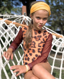 KID's girl's Smart Swim T-shirt with or without HOOD LEOPARD
