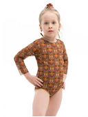 KID's girl's One-piece swimsuit with sleeves ETHNIC