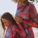 KID's girl's One-piece swimsuit with sleeves JELLYFISH PINK