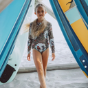 KID's girl's One-piece swimsuit with sleeves MERMAIDS