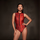Zipper Sleeveless Swimsuit / Bodysuit / RED QUEEN
