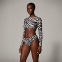 Top With Sleeves & Classic Bikini / ZEBRA / Sample Sale