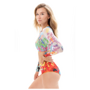 GRAFFITI / TOP WITH SLEEVES / shape-wear