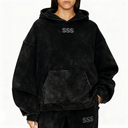 Oversized Hoodie / Washed Black