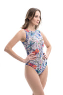 Dive into sustainable tan-through smart swimsuits featuring a dragonflies print in this file. Explore a one-piece swimsuit , as showcased at New York Fashion Week.