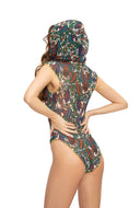 ALKONOST / SWIMSUIT WITH LACE & HOOD / shape-wear