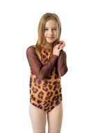 KID's girl's Smart Swim T-shirt with or without HOOD LEOPARD