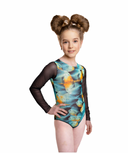KID's girl's One-piece swimsuit with sleeves FISH