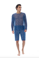 This file describes tan-through, sustainable Men's Smart Swim Trunks Bermudas in SHELLS print. It combines innovation and classic luxury for modest fashion. Shop now!