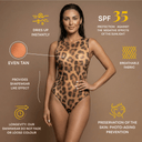 DIAMOND LEOPARD / SLEEVELESS SWIMSUIT / shape-wear