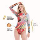 GRAFFITI / SWIMSUIT WITH SLEEVES / shape-wear