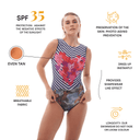 STRIPES / SLEEVELESS SWIMSUIT / shape-wear