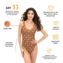 ETHNIC / MONOKINI SWIMSUIT / shape-wear