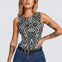 Sleeveless Swimsuit / Bodysuit / ZEBRA