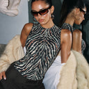 Sleeveless Swimsuit / Bodysuit / ZEBRA